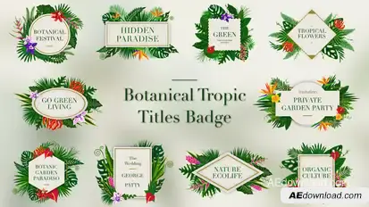 Tropical Titles Badge Titles template preview