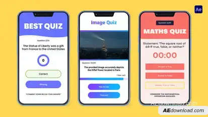True or False Quiz Video Displays template preview