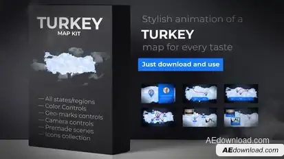 Turkey Map - Republic of Turkey Map Kit Video Displays template preview