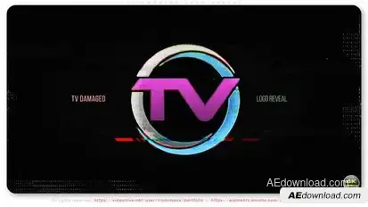 TV Damaged Logo Reveal Video Displays template preview