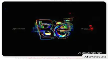 TV Glitch Logo Animation Logo Stings template preview