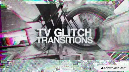 TV Glitch Transitions Elements template preview