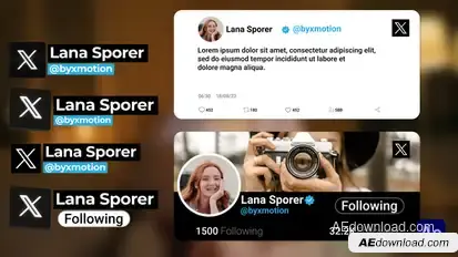 Twitter X Elements template preview