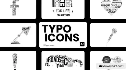 Typo Icons for After Effects Titles template preview