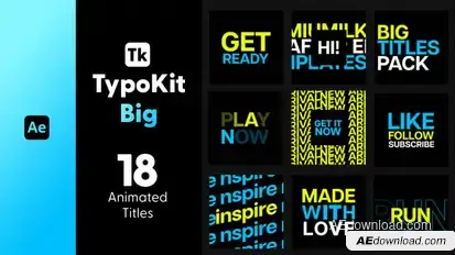 Typo Kit Big Titles for After Effects Titles template preview