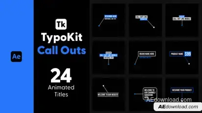 Typo Kit Call Outs Titles for After Effects Titles template preview