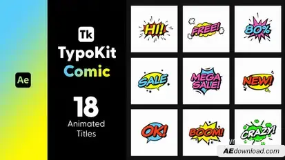 Typo Kit Comic Titles for After Affects Titles template preview