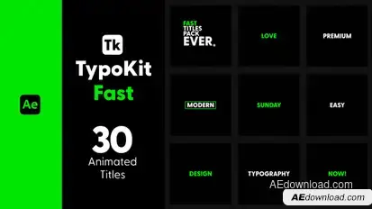 Typo Kit Fast Titles for After Effects Titles template preview