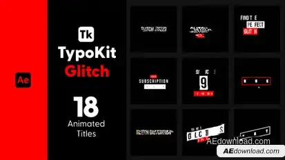 Typo Kit Glitch Titles for After Effects Titles template preview