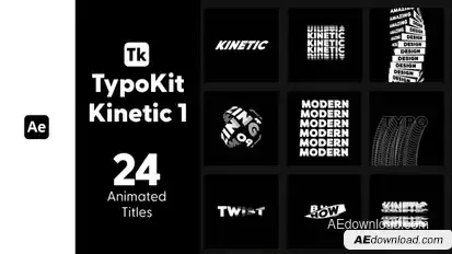 Kinetic Typo Kit V1 Titles for After Effects Titles template preview