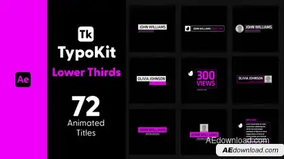 Typo Kit Lower Thirds Titles for After Effects Titles template preview