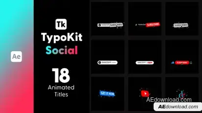 Typo Kit Social Titles for After Effects Titles template preview