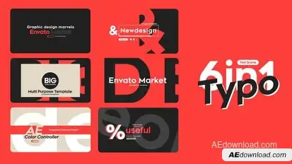 Typo Scene 6 in 1 Titles template preview