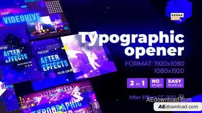 Typographic opener Openers template preview
