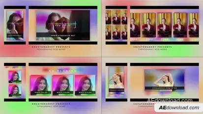 Typographic RGB Intro Openers template preview
