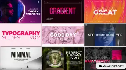 Typography Slides Elements template preview