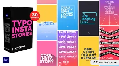 Typography Instagram Stories Titles template preview
