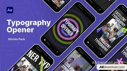 Typography Intro Stories Pack Titles template preview