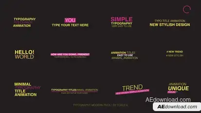 Typography Modern Pack | After Effects Titles template preview