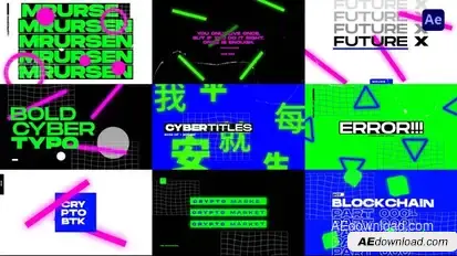 Typography Neon Animation | AE Titles template preview
