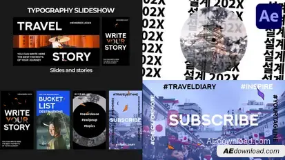 Typography Slideshow for After Effects Openers template preview