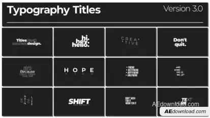 Typography Titles 3.0 | After Effects Titles template preview