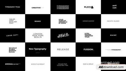 Videohive Typography Titles | AE 43068961 Titles template preview