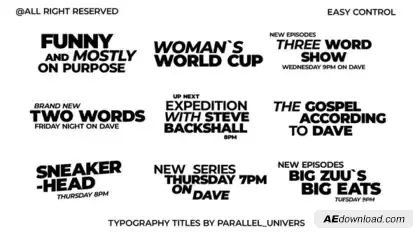 Typography Titles | AE Titles template preview