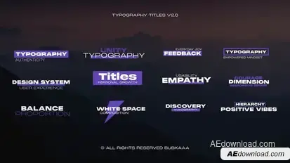 Typography Titles Pack for After Effcets Titles template preview