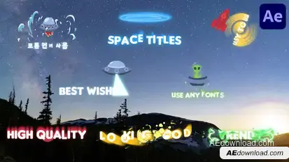 Ufo And Aliens Space Titles for After Effects Titles template preview