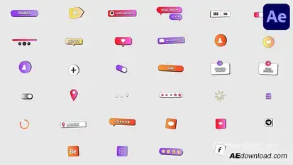 UI Elements for After Effects Elements template preview