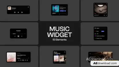 UI Music Widget Elements template preview