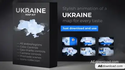 Ukraine Map - Ukraine UKR Map Kit Video Displays template preview