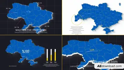 Ukraine Map Promo Ver 0.2 Product Promo template preview