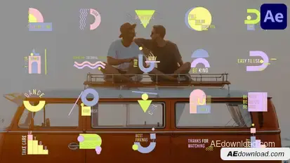 Unique Geometry Colorful Titles for After Effects Titles template preview