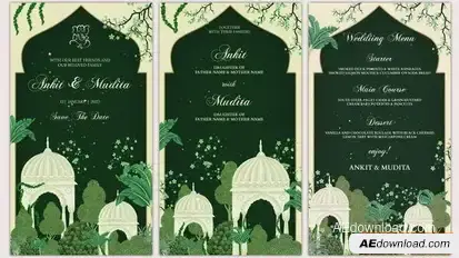 Videohive Unique wedding Invitation Traditional theme Card Video Displays template preview