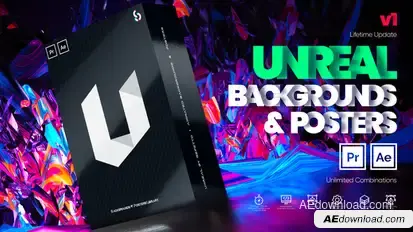 Unreal I Backgrounds and Posters Elements template preview