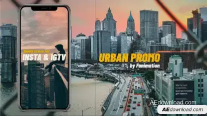 Travel Slideshow – Urban Promo Scenes, Grunge Transitions & Instagram Format Pack for Vertical Video Openers template preview