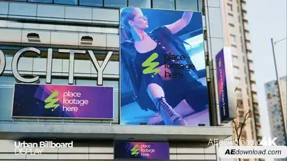Urban Billboard Mockup Video Displays template preview