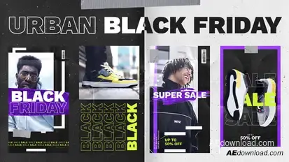 Urban Black Friday Instagram Stories Product Promo template preview