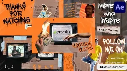 Urban Collage Endscreens | After Effects Openers template preview
