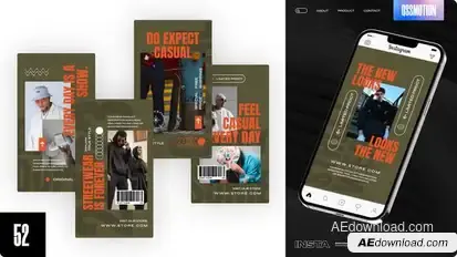 Urban Fashion Brands Instagram Stories Video Displays template preview
