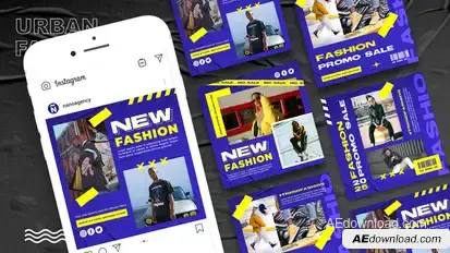 Urban Fashion Instagram Media Post Product Promo template preview