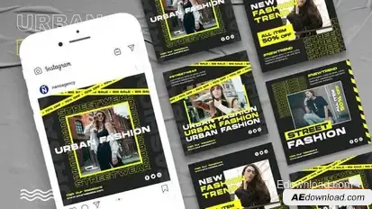 Urban Fashion Instagram Post Openers template preview