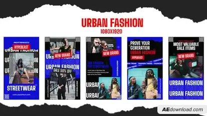 Urban Fashion Streetwear Instagram Story Product Promo template preview