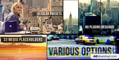 Urban Glitch Style Video Displays template preview