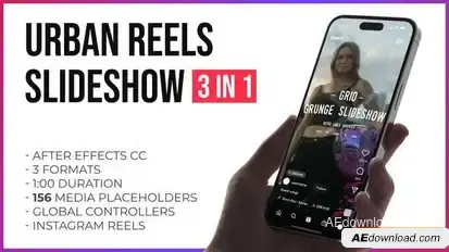 Urban Grunge Grid Slideshow Reels and Stories Openers template preview