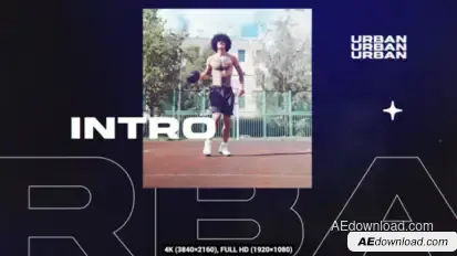 Urban Intro Video Displays template preview