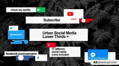 Urban Social Media Lower Thirds Elements template preview