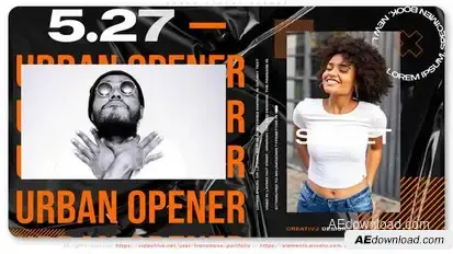 Urban Street Opener Video Displays template preview